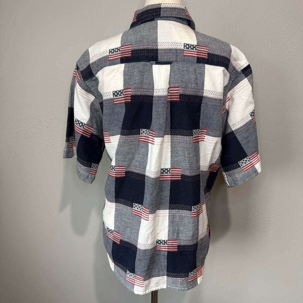 Company One Petites Patriotic Plaid Button-Up Shirt - Picture 3 of 5